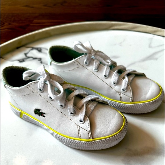 Lacoste Other - Lacoste 🇫🇷 White Boys Sneakers Size 12 French designer